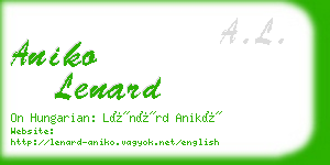 aniko lenard business card